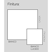 Porta TV 2 ante, 1 cassetto, 1 ribalta, bianco lucido, made in Italy