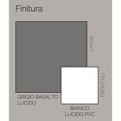Porta TV bianco laccato e grigio, Made in Italy