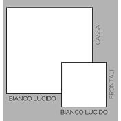 Tavolino da salotto 90 x 90, bianco lucido, Made in Italy
