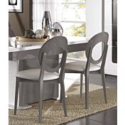 Tavolo moderno allungabile L.180, bianco lucido e grigio basalto