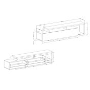 Porta TV con cassetto, finitura antracite L.219 cm