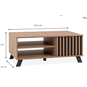 misure Tavolino basso, finitura Rovere Oak e Antracite 