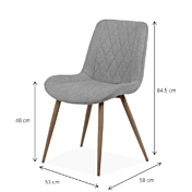 misure sedia nordica grigio chiaro