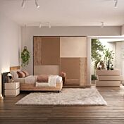 Camera matrimoniale con armadio scorrevole, letto e comodini, Cadiz e Cashmere