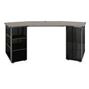 Scrivania moderna di design colore Nero lucido, Made in Italy