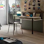 Scrivania per ragazzi, Grigio cenere e Sandstone, L.118