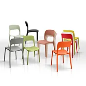 Sedia moderna in polipropilene, disponibile in diversi colori