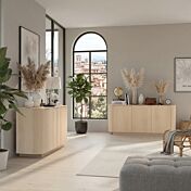 Soggiorno moderno Rovere Lindberg, 2 madie