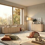 Soggiorno composto di madia e porta TV in finitura Rovere Lindberg