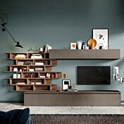 soggiorno con librerie moderno