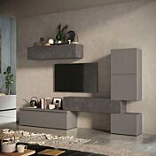 soggiorno grigio con cassetto