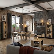 Soggiorno completo, Rovere mauvella e Nero