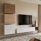 Soggiorno Zenzero, parete attrezzata moderna di design, cadiz, mercure e bianco lucido
