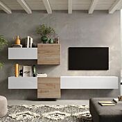 soggiorno sospeso bianco rovere