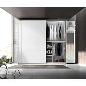 Moderno Armadio scorrevole scontato, bianco opaco, made in Italy