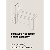 Cameretta soppalco con angolo, Bianco opaco e Blu navy