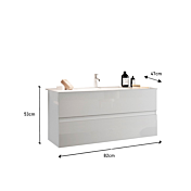 Mobile bagno sospeso,  bianco lucido