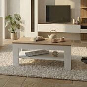 tavolino moderno bianco e rovere