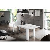 Tavolo moderno completo di allunga colore bianco lucido
