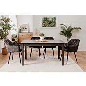 Sala completa in stile scandinavo in finitura grigio antracite 