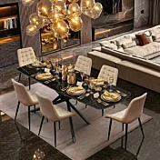 Tavolo allungabile in ceramica con base in metallo colore Nero