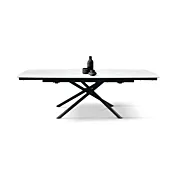 Tavolo allungabile con base in metallo e piano marmo