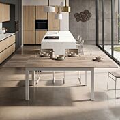 Tavolo moderno allungabile, Bianco e Rovere, 110x70