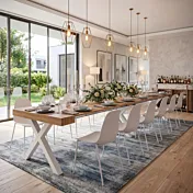 Tavolo consolle finitura Rovere rustico e Bianco