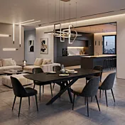 Tavolo moderno 150 x 90 cm finitura Marmo Nero 