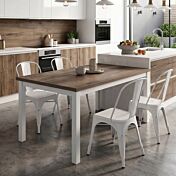 Tavolo moderno allungabile, Bianco e Rovere