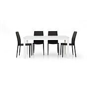 Tavolo allungabile moderno, in legno, bianco frassinato