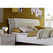 Camera completa con letto pannello curvo grigio e con armadio Miss