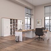Ufficio completo, con doppia scrivania, librerie e armadietti