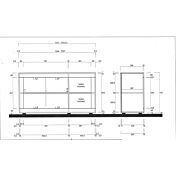 Credenza moderna prezzi bassi finitura ossido e cemento