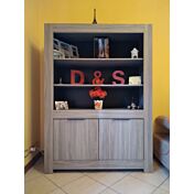 ACQUISTA ANCHE TU Libreria Rovere grigio, 2 ripiani e 2 ante,  Made in Italy