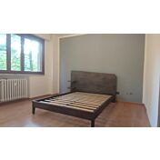 Letto matrimoniale  moderno Edge Plus con testata in legno, finitura Fusion