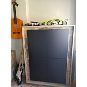ACQUISTA ANCHE TU Madia Pedro di Design, 4 ante Alta, Moderna, finitura Pero e Nero