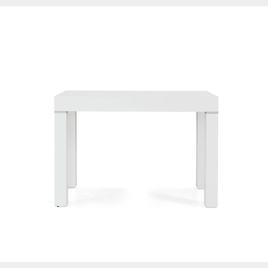 Tavolo consolle allungabile in legno, finitura bianco frassinato
