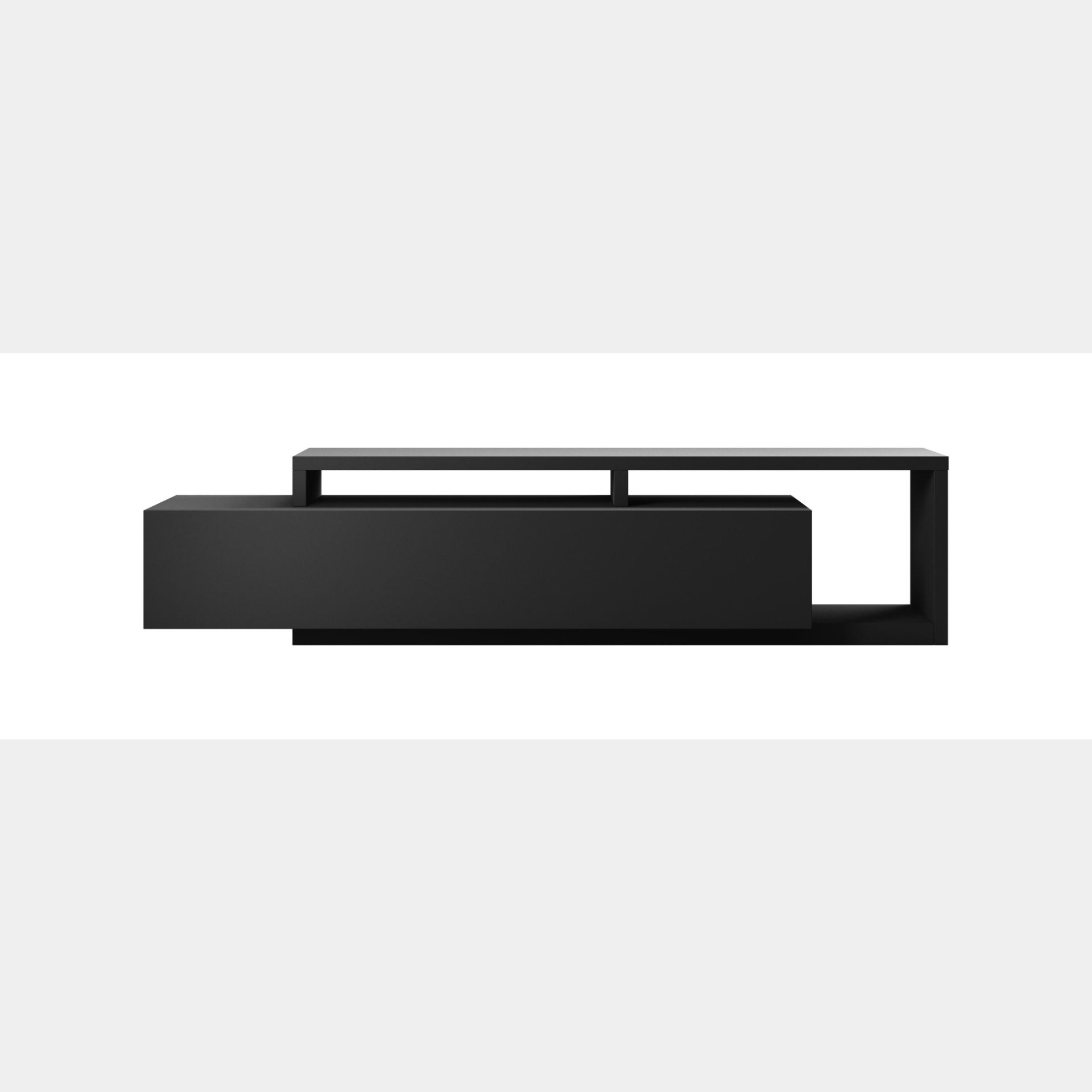 Porta TV design industrial 180x65cm quercia nero opaco Neive