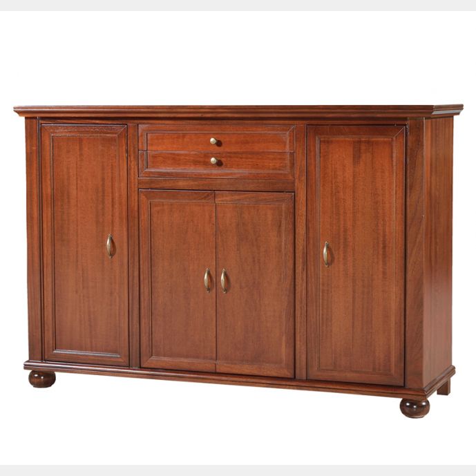 Credenza in legno finitura noce arte povera, con 4 porte e 2 cassetti 159x107