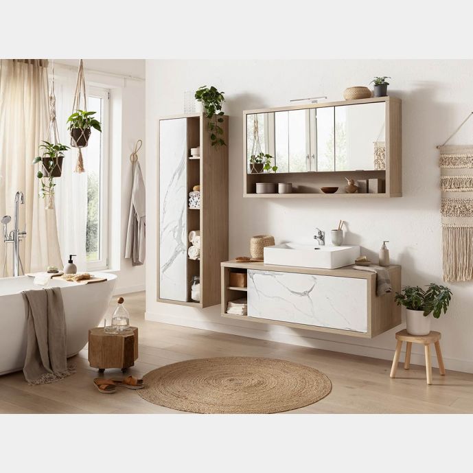 MOBILE BAGNO A TERRA 85CM NOCE EFFETTO LEGNO