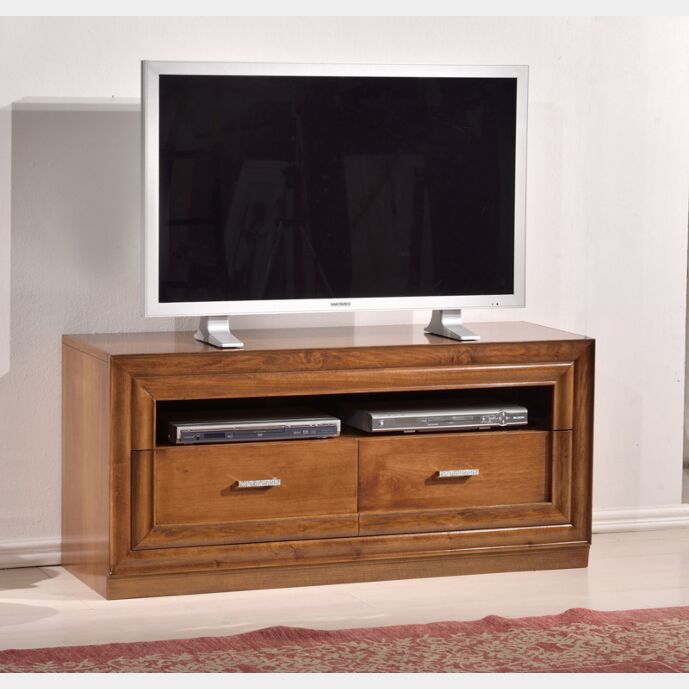 Base porta TV in legno, noce chiaro - cm 130