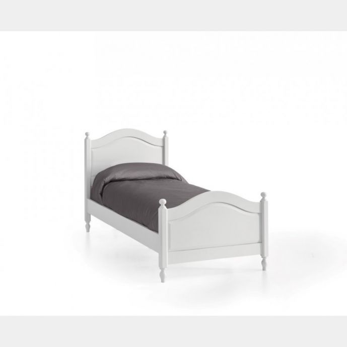 Letto Provenzale singolo - legno laccato bianco