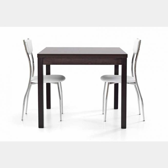 Tavolo allungabile in legno, finitura rovere moro wenge', con apertura a libro
