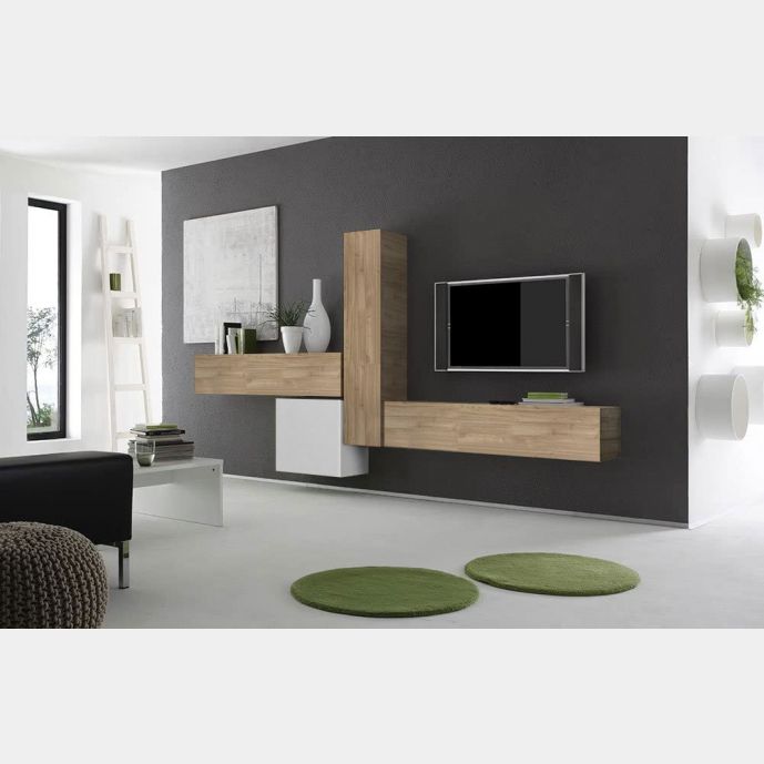 Parete attrezzata moderna di design, Stelvio e Bianco - 327x169 cm
