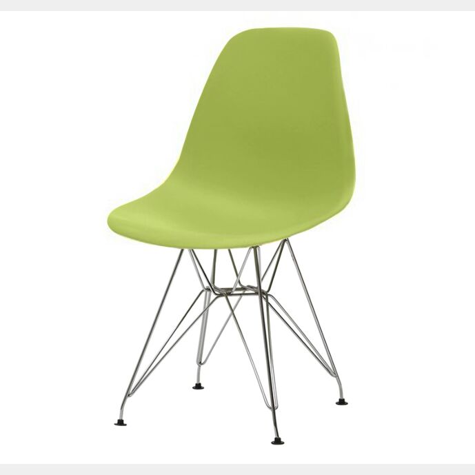 Sedia di Design Verde seduta in pvc e struttura in metallo