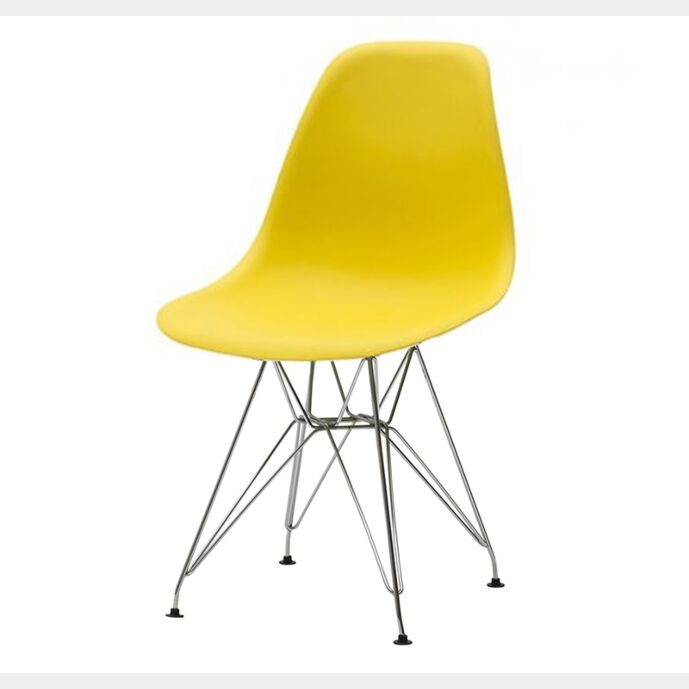 Sedia di Design Giallo seduta in pvc e struttura in metallo