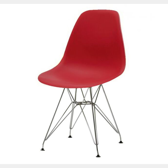 Sedia di Design Rosso seduta in pvc e struttura in metallo