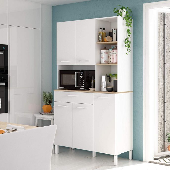 Chusui Armadio con Cassetto,Mobile Cucina,Mobile Cucina con  Cassetti,Mobiletto Cucina,Armadio con Cassetto Bianco 30x46x81,5 cm in  Legno Multistrato