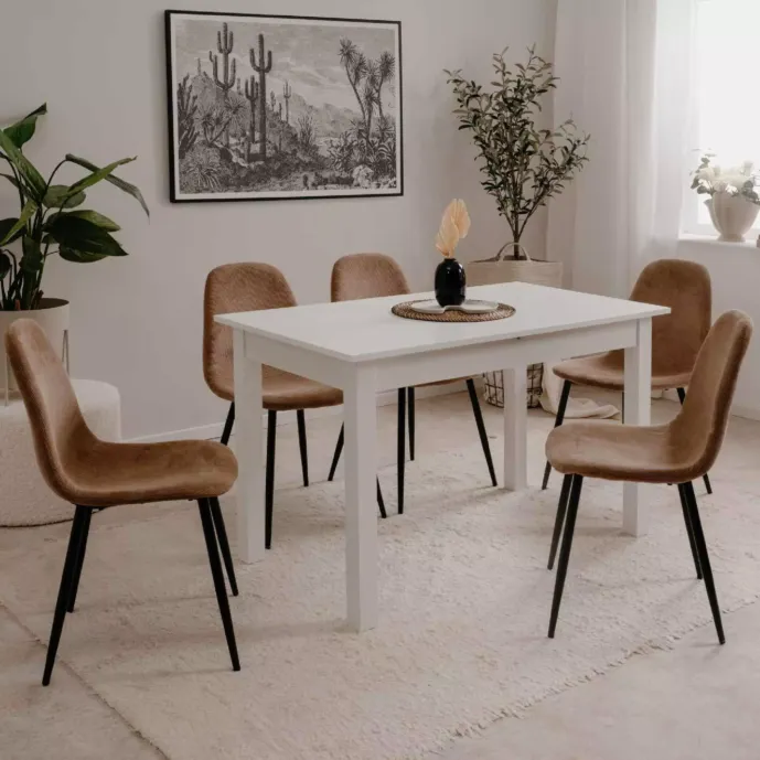 Tavolo allungabile di design, finitura Bianco 120 x 70